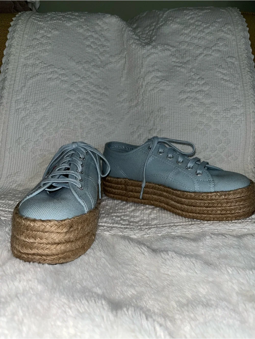 Superga Light Blue Platform Espadrille Sneakers